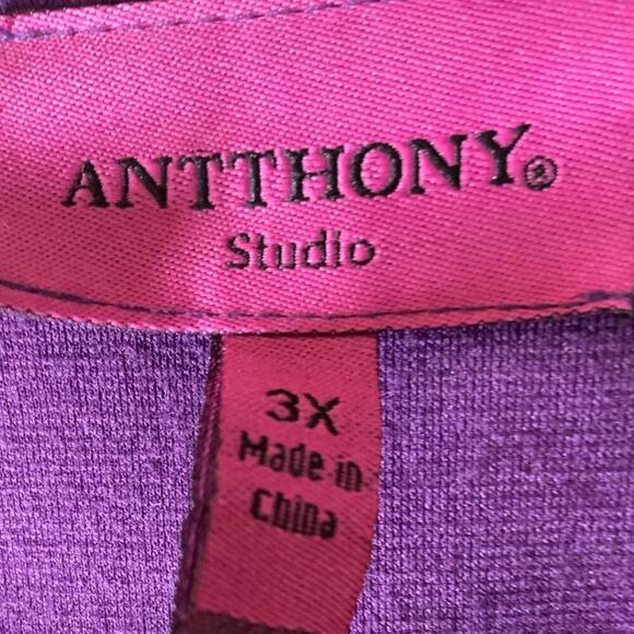 Vintage Anthony Blazer Womens 3X Long Sleeve Asymmetric Zip Flower Embroidered - Picture 9 of 10